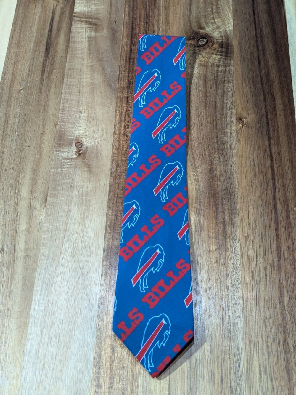 Buffalo Bills Blue Wordmark Men's Neck Tie. Custom handmade. New
